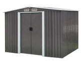 Capanno da Giardino in Metallo Portatile Bastone 8'x8' - Soluzione Robusta e Versatile per lo Stoccaggio Esterno